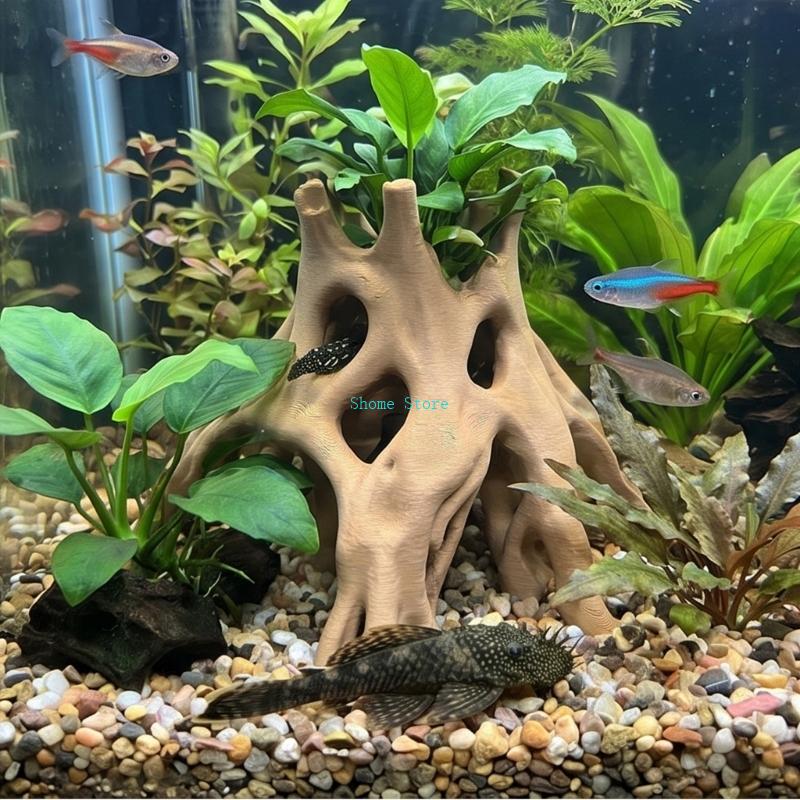 Natural Root Cave Fish Hideout - Aquarium Marine Rock ulasan dan harga
