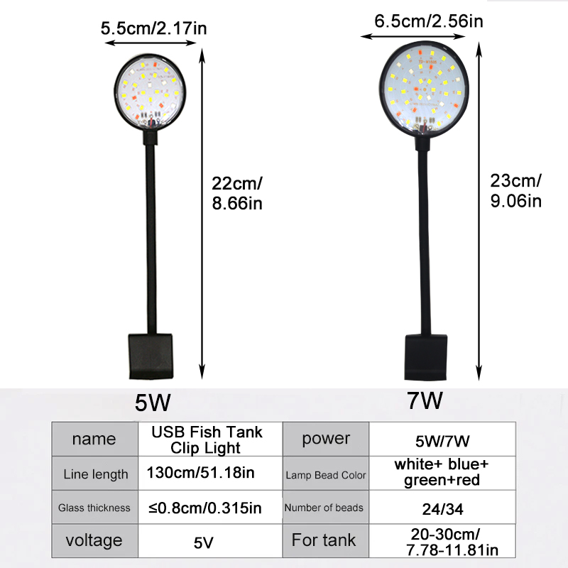 USB Aquarium LED Lamp Fish Tan - Aquarium Marine Lights ulasan dan harga