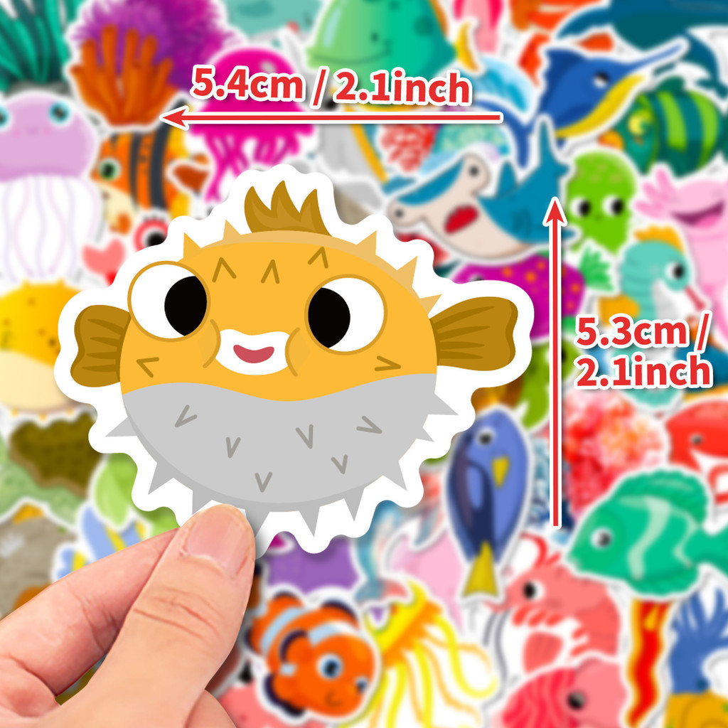 50Pcs Marine Life Stickers - C - Marine Aquarium & Regional Centre Photos ulasan dan harga