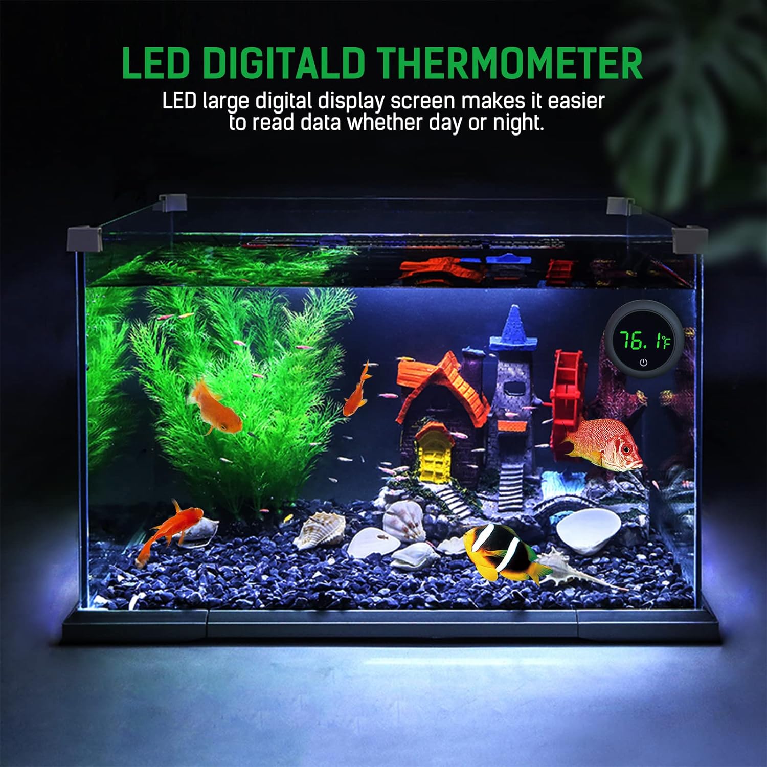 LED Digital Fish Tank Thermome - Marine Aquarium Temperature ulasan dan harga