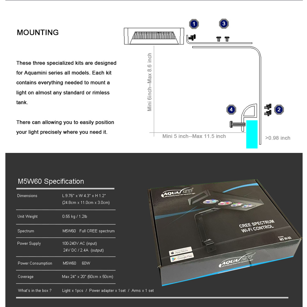 AQUANEST LED Aquarium Light T3 - Marine Aquarium Temperature ulasan dan harga