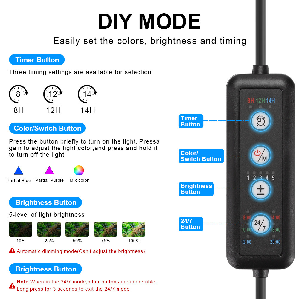 LED Aquarium Light Full Spectr - Aquarium Marine Lights ulasan dan harga